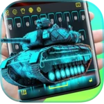 tank army neon keyboard android application logo